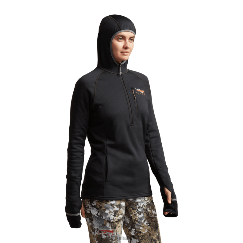SITKA Gear donne felpa con cappuccio fanatica RN2V399 cime nero
