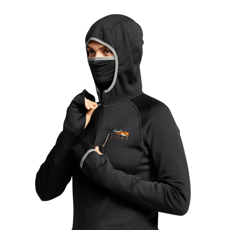 SITKA Gear donne felpa con cappuccio fanatica RN2V399 cime nero